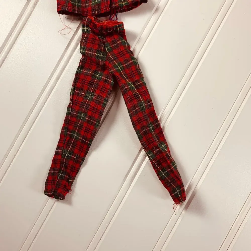 Barbie Plaid Jacket Pant Set 60s 70s Clone Yellow Buttons
